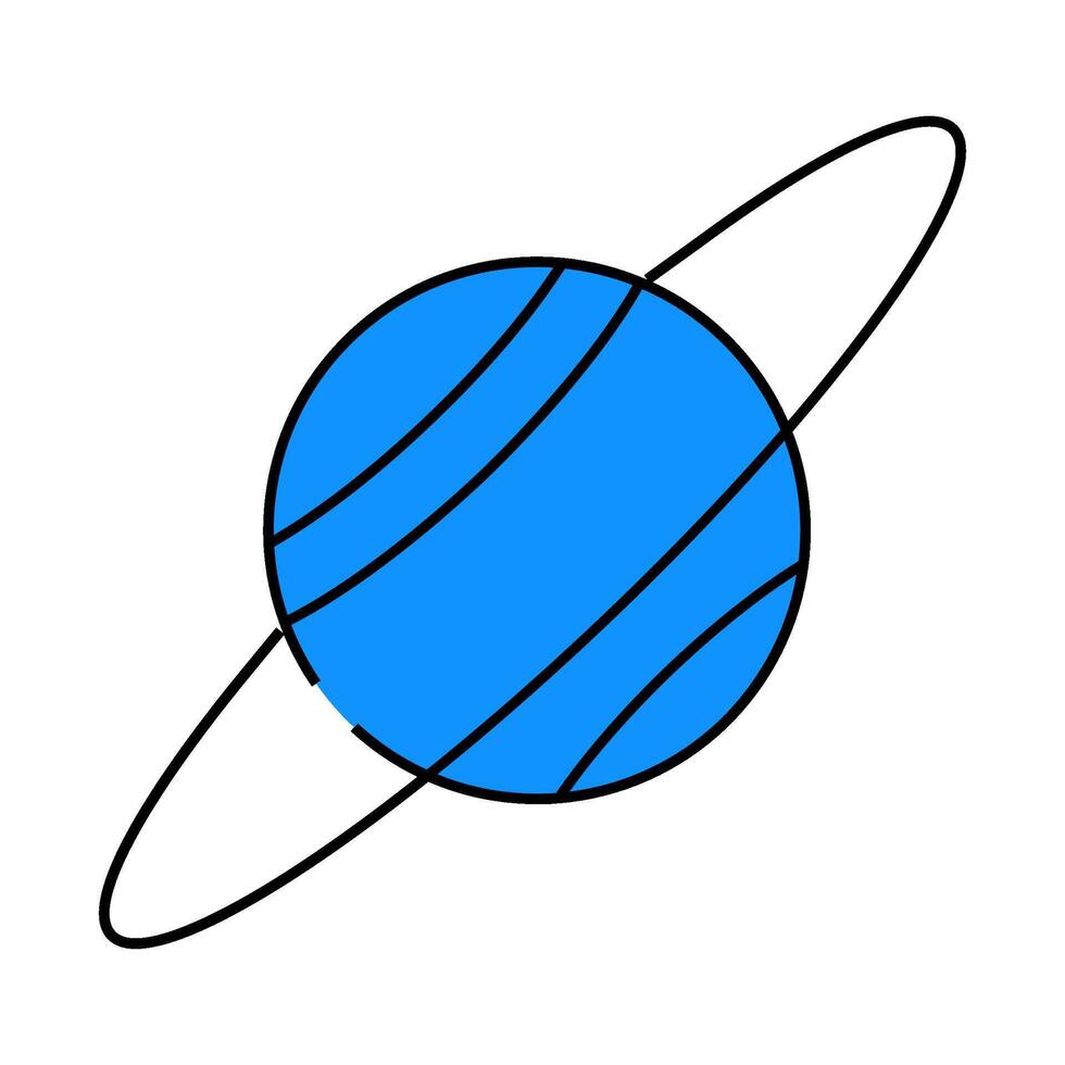 uranus planet icon color illustration vector
