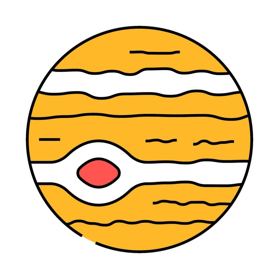 jupiter planet icon color illustration vector