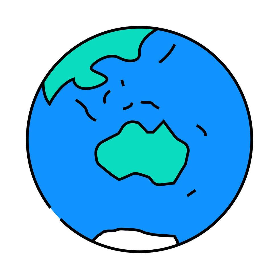 australia earth planet map icon color illustration vector