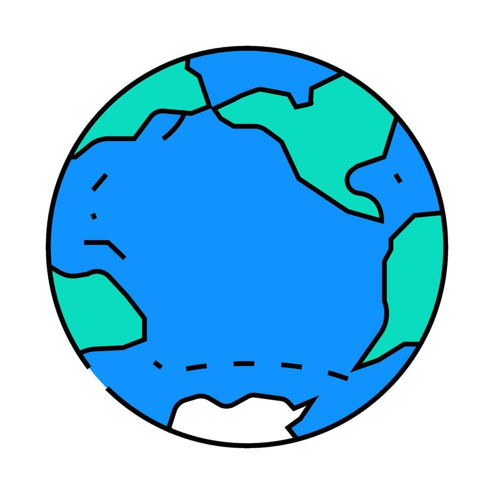 pacific ocean map icon color illustration vector