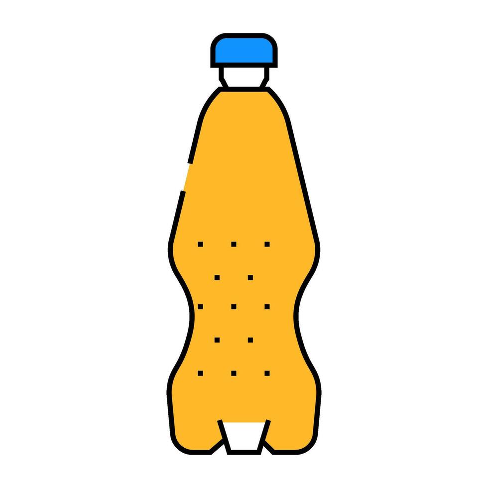 empty soda plastic bottle icon color illustration vector