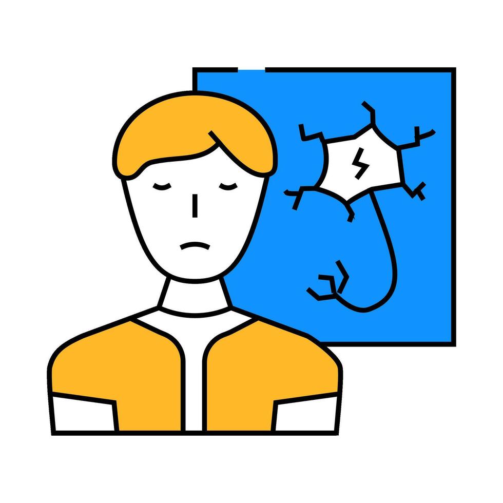 nervous person stress headache icon color illustration vector