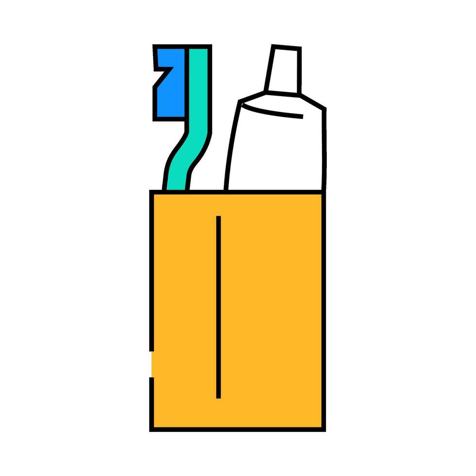 toothbrush holder icon color illustration vector