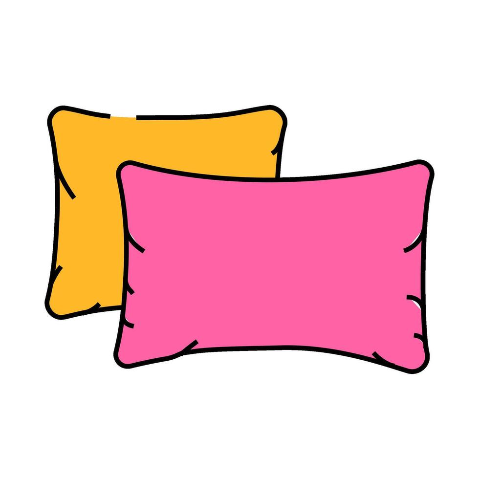 pillows bedroom interior icon color illustration vector