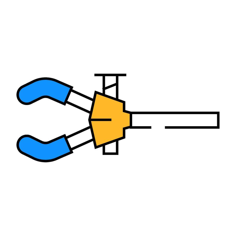 extension clamps chemical glassware lab icon color illustration vector
