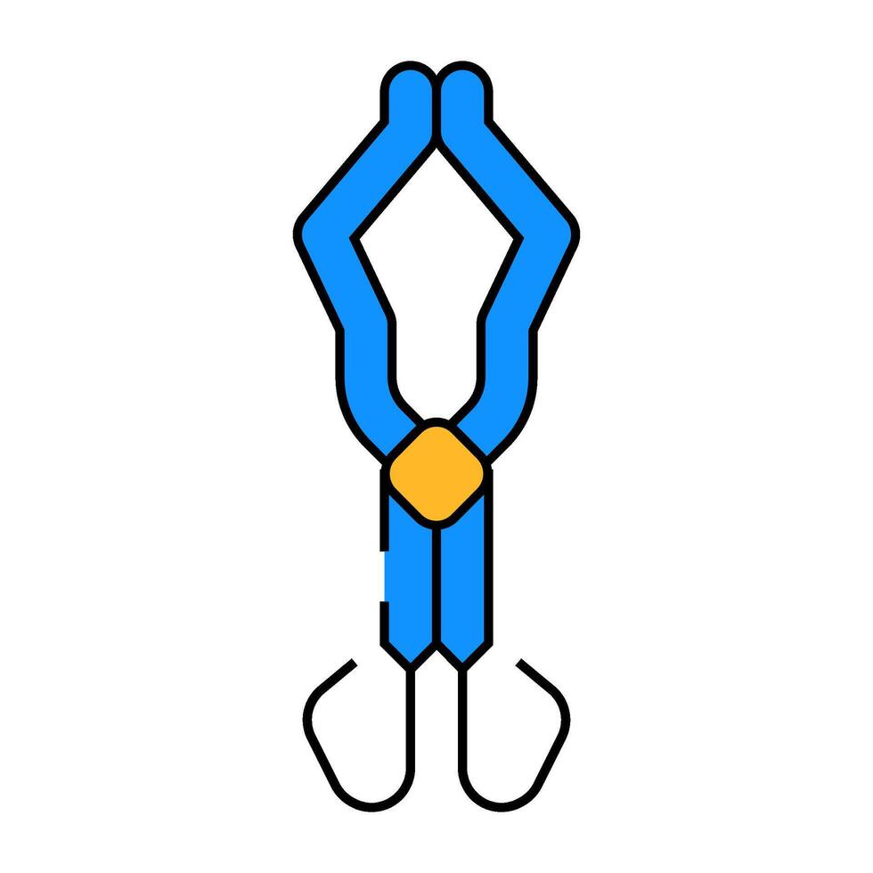 crucible tongs chemical glassware lab icon color illustration vector