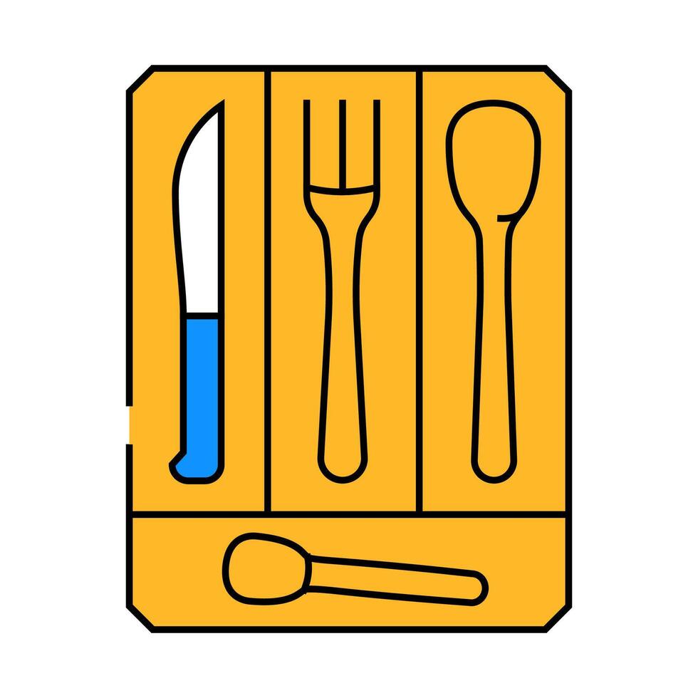 cutlery organizer home accessory icon color illustration vector
