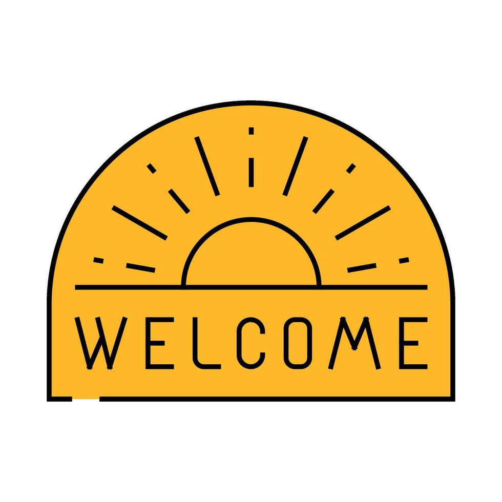 door mat home interior icon color illustration vector