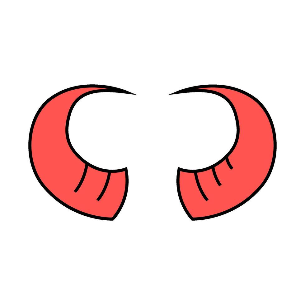 bull horn animal icon color illustration vector
