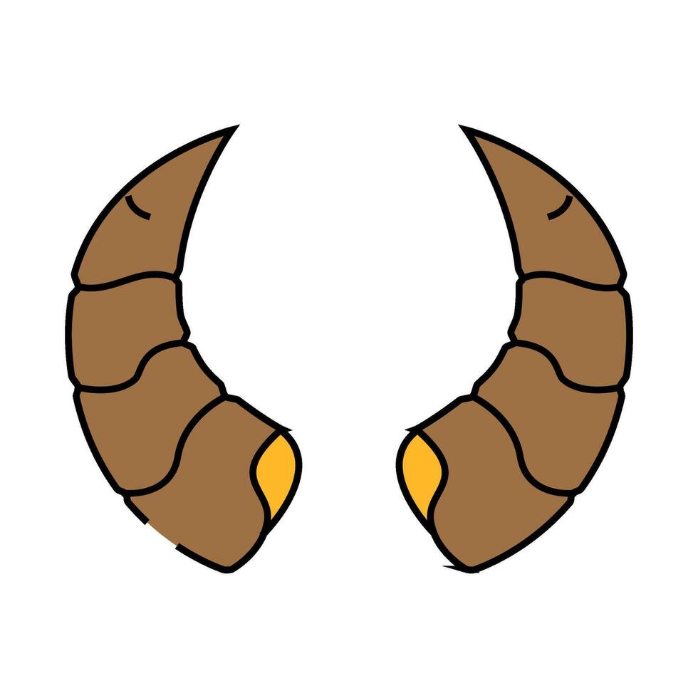 goat horn animal icon color illustration vector