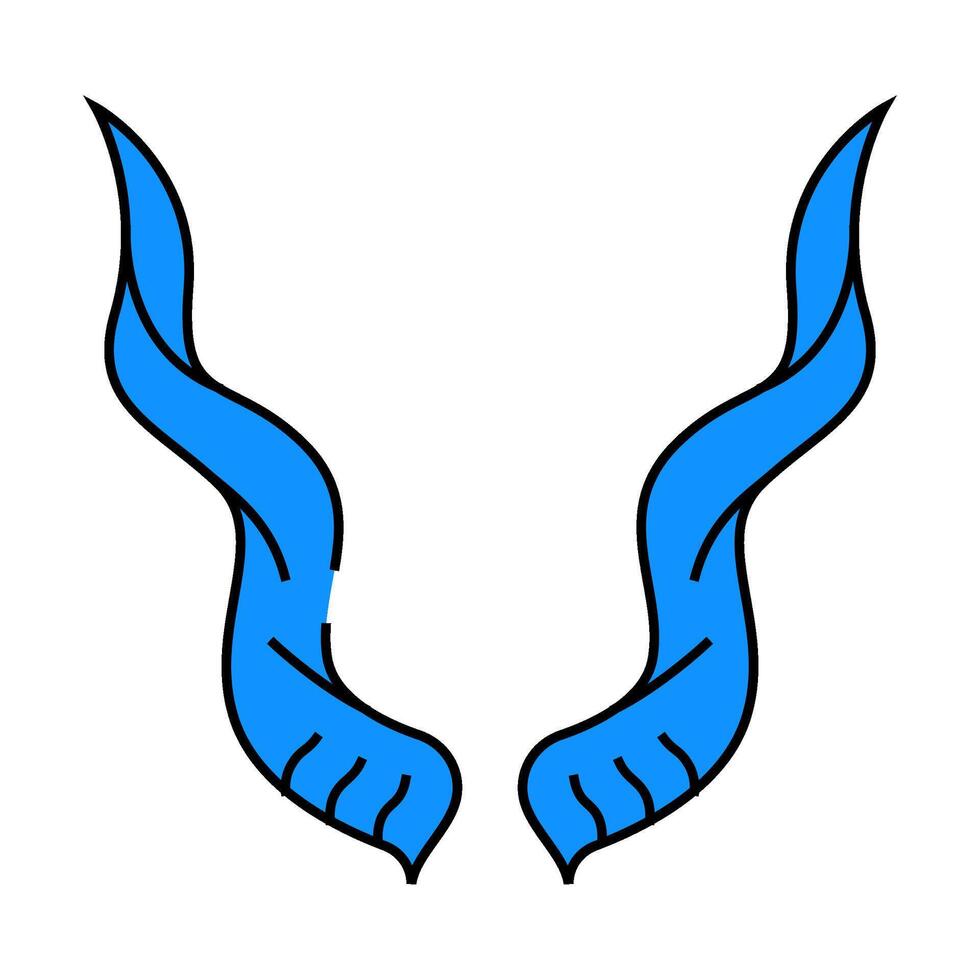 antelope horn animal icon color illustration vector