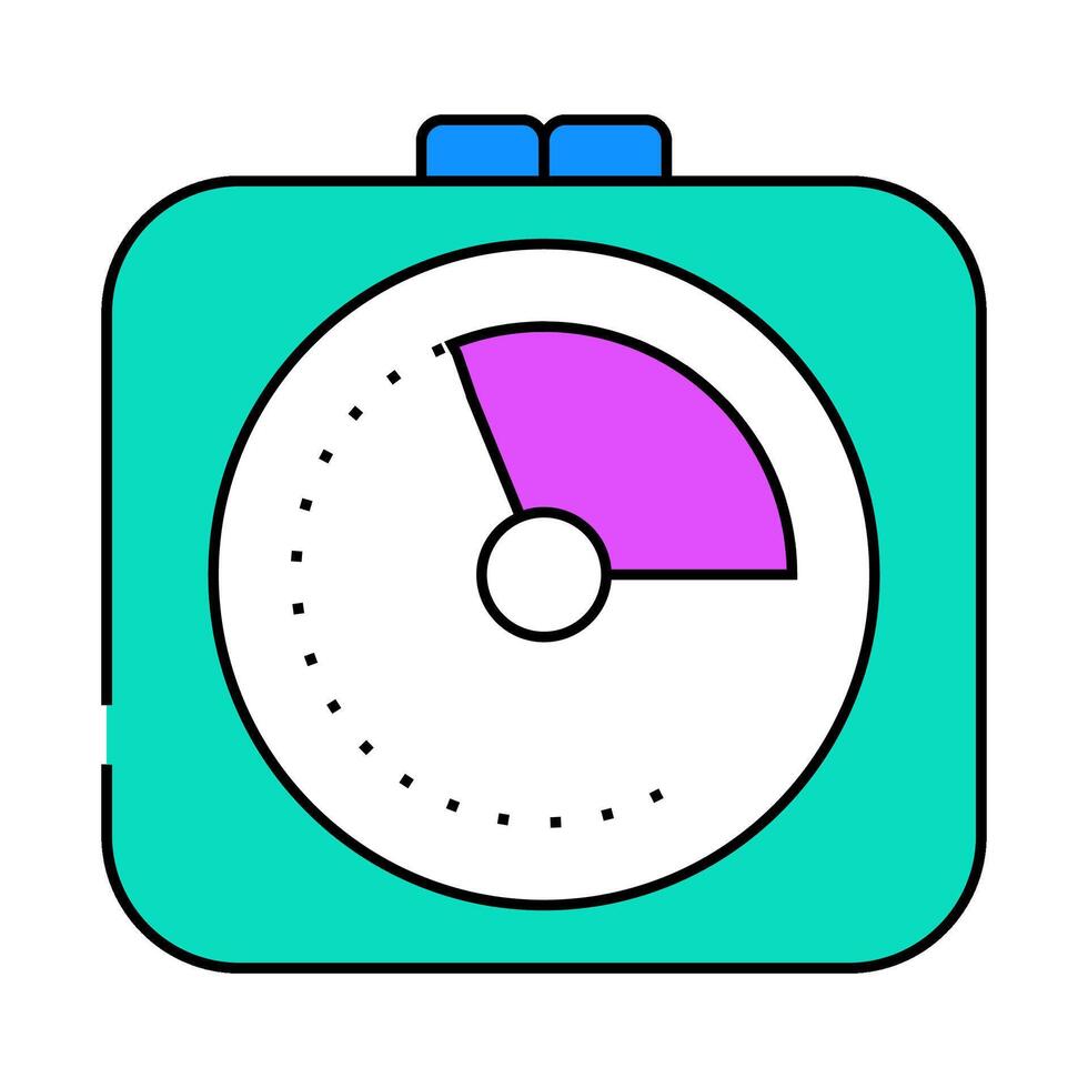 desk timer kitchen cookware icon color illustration vector