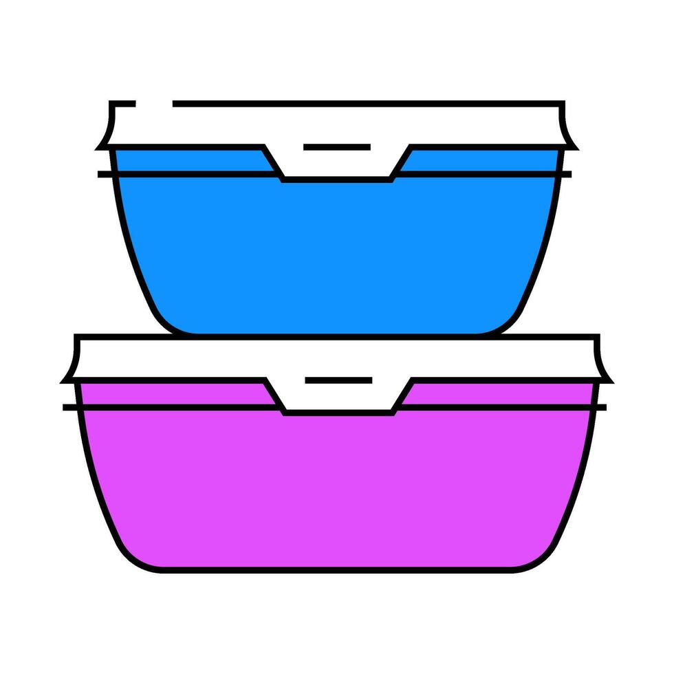 storage bowls kitchen cookware icon color illustration vector