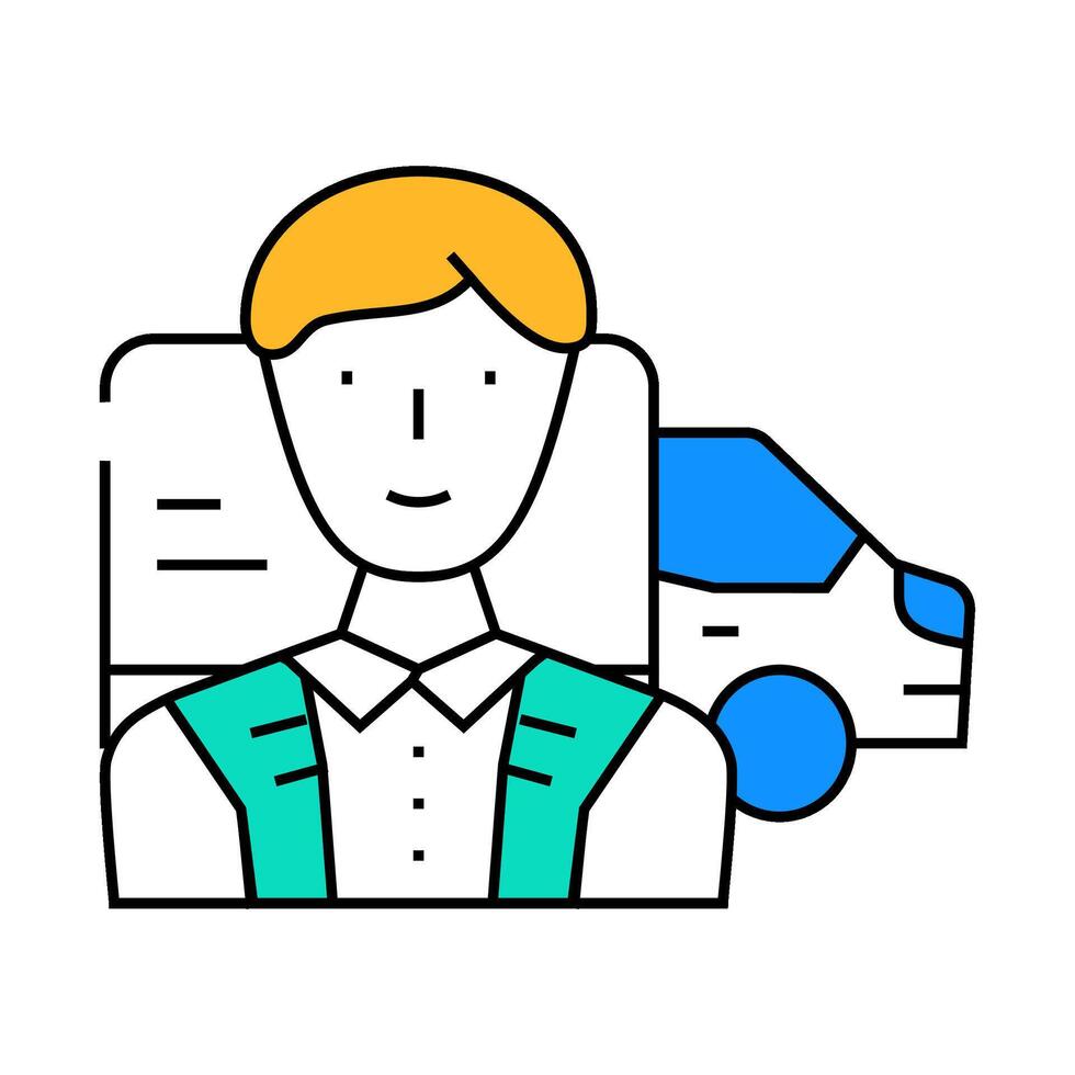 fleet maintenance manager repair worker icon color illustration vector