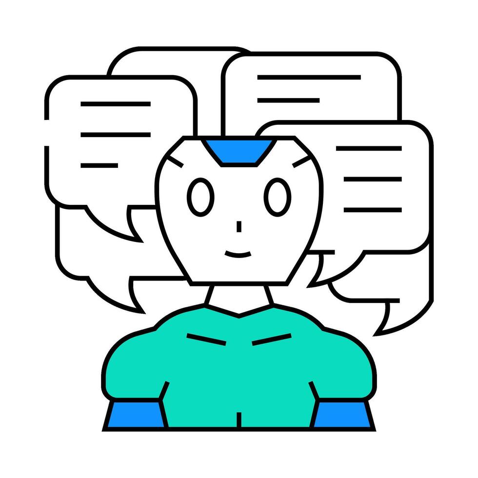 conversation chat bot icon color illustration vector