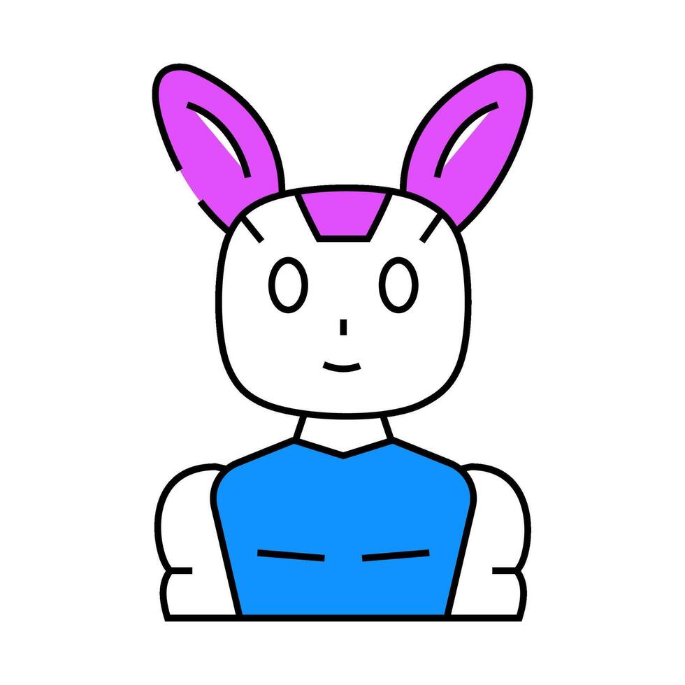 character chat bot icon color illustration vector