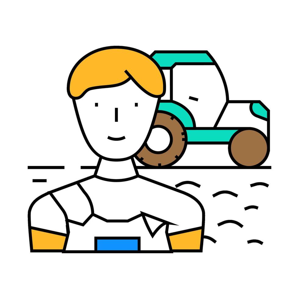 equipment service technician icon color illustration vector