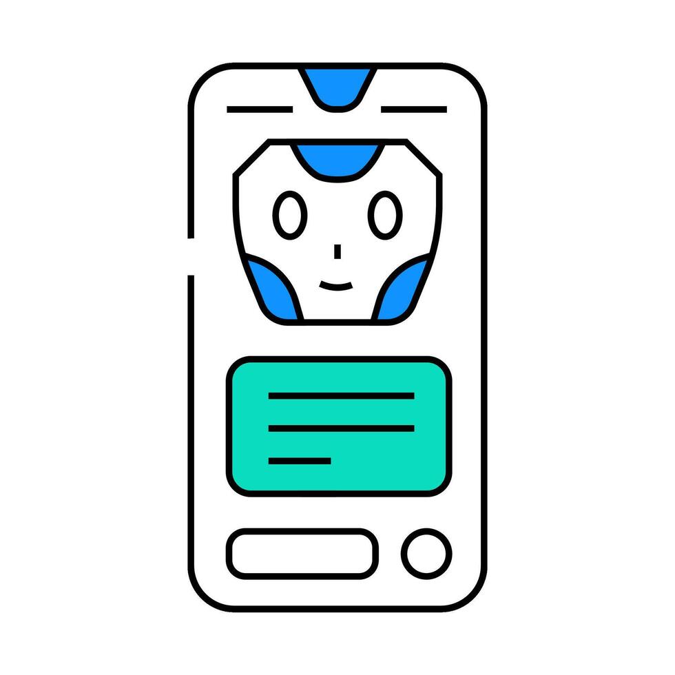 message chat bot icon color illustration vector