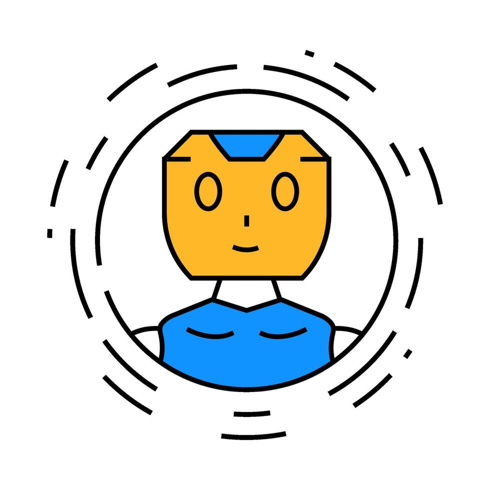 ai chat bot icon color illustration vector