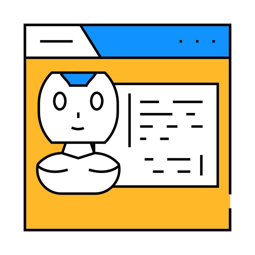 web chat bot icon color illustration vector