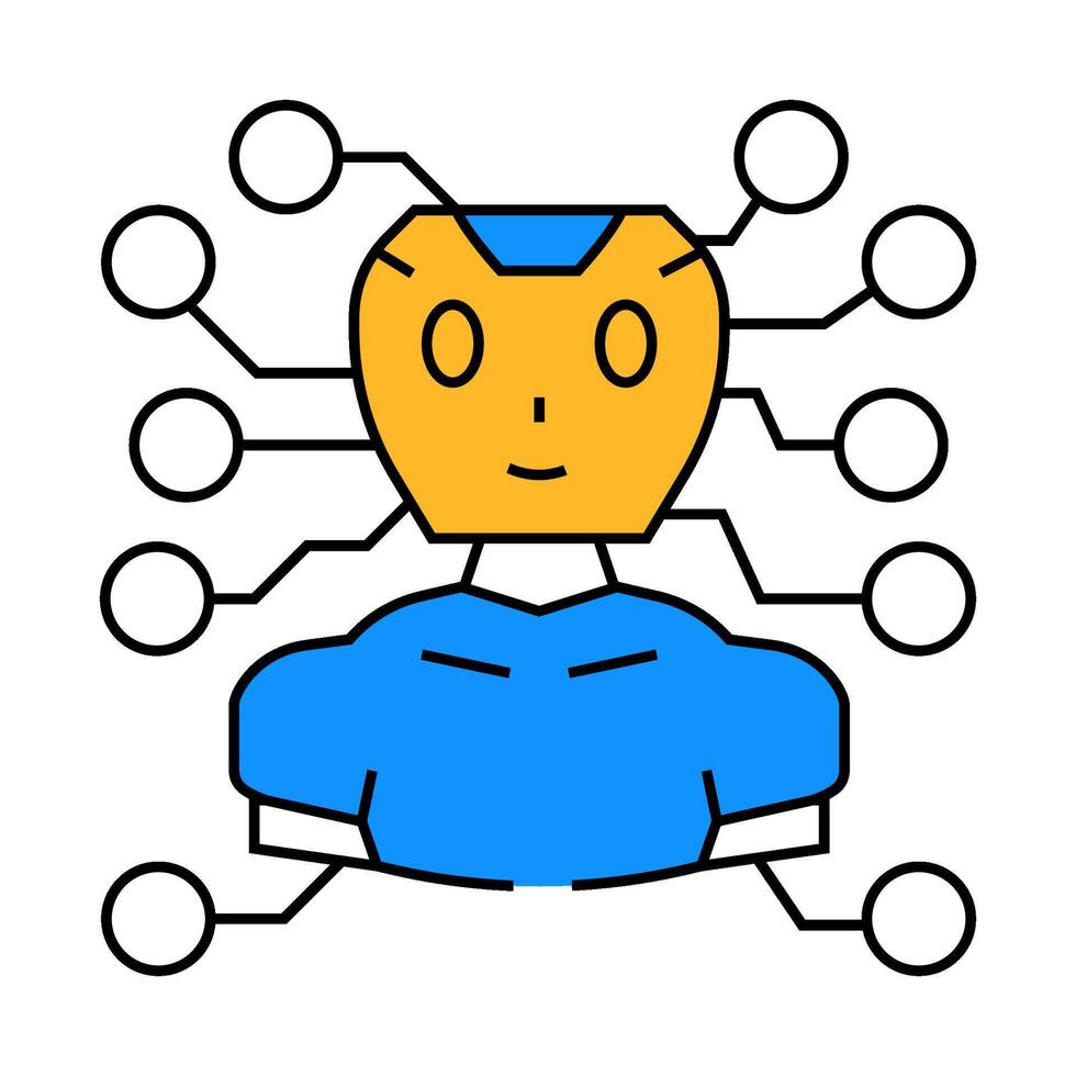 artificial chat bot icon color illustration vector