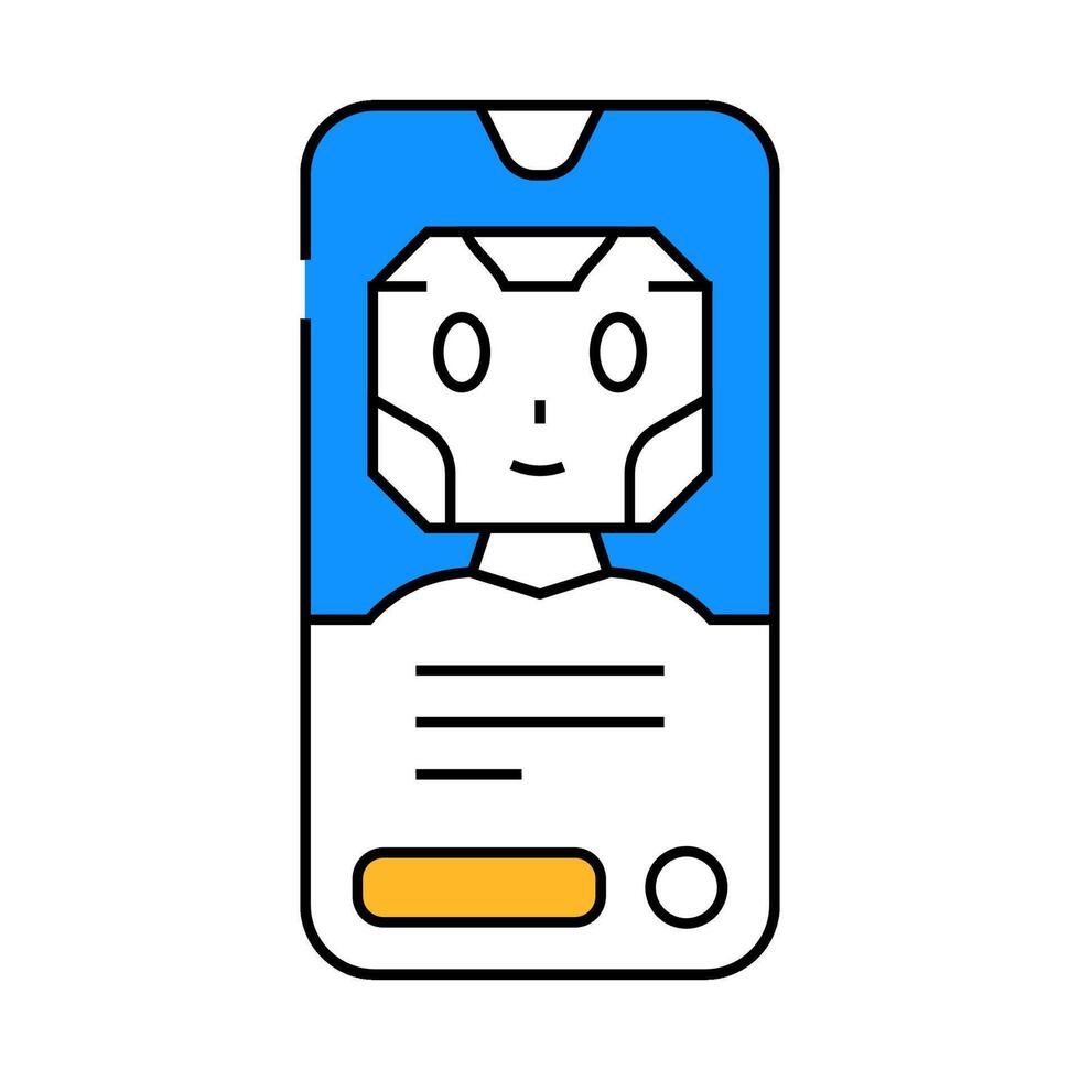 mobile chat bot icon color illustration vector