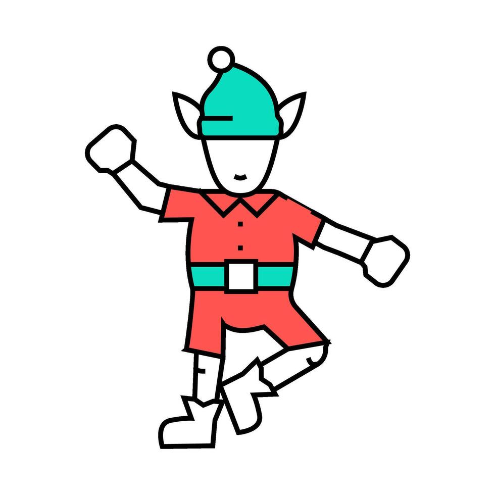 elf christmas cute icon color illustration vector