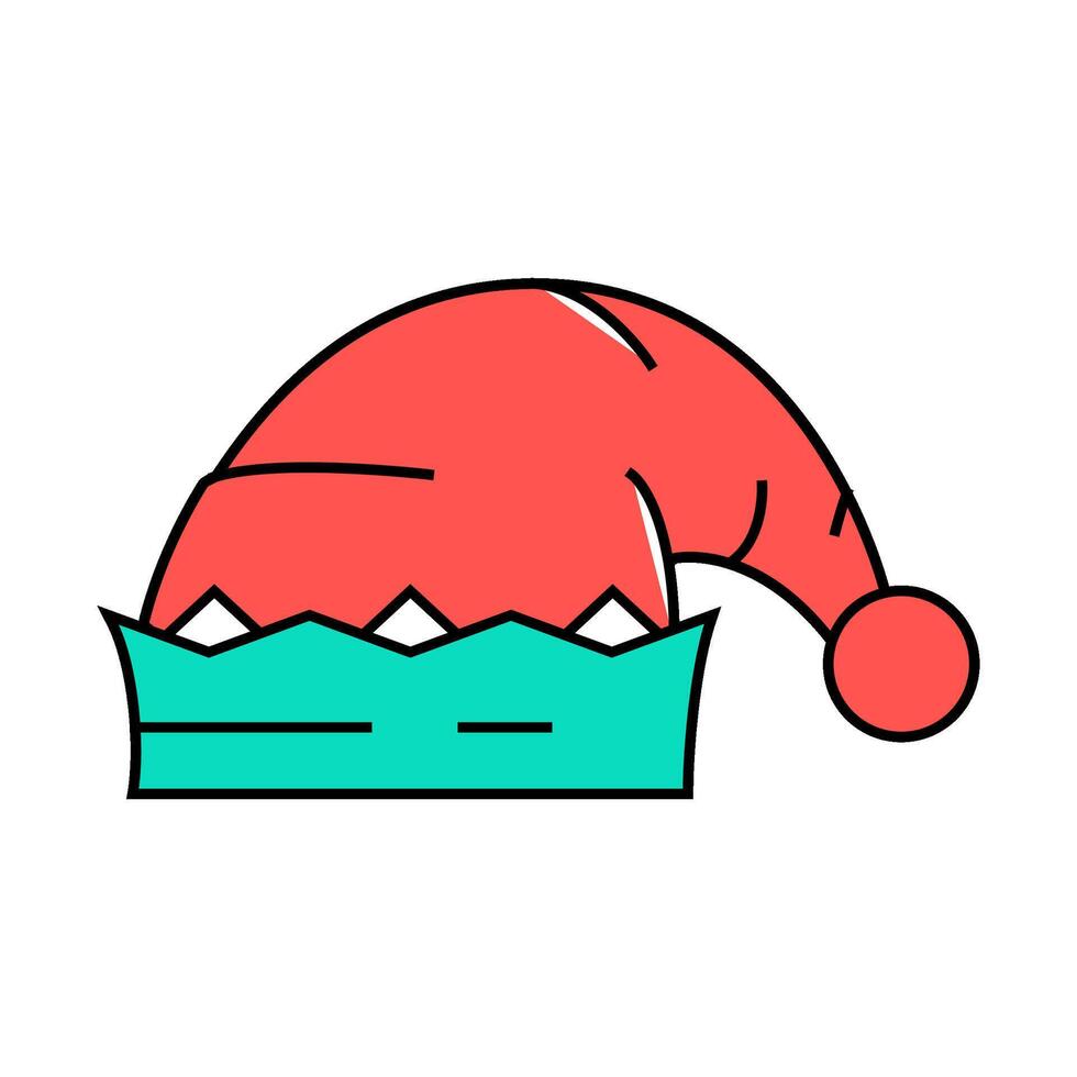 hat elf christmas xmas icon color illustration vector