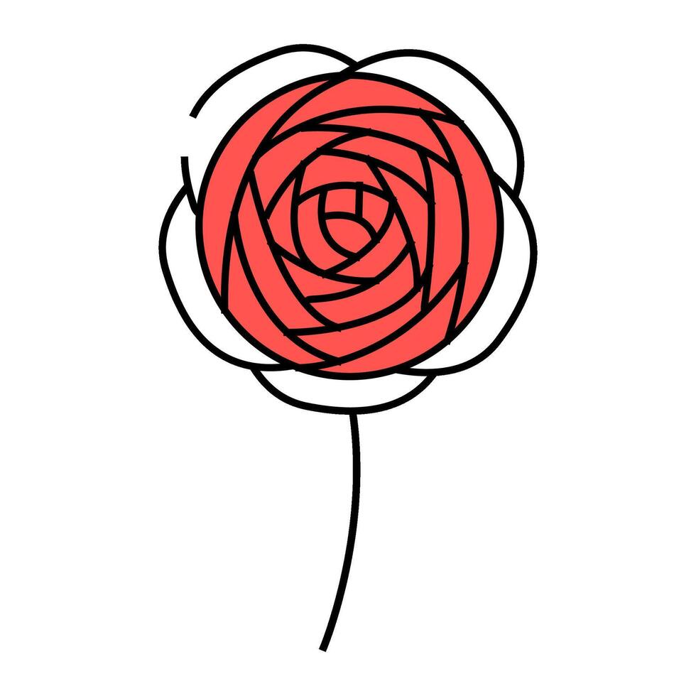 ranunculus flower spring icon color illustration vector