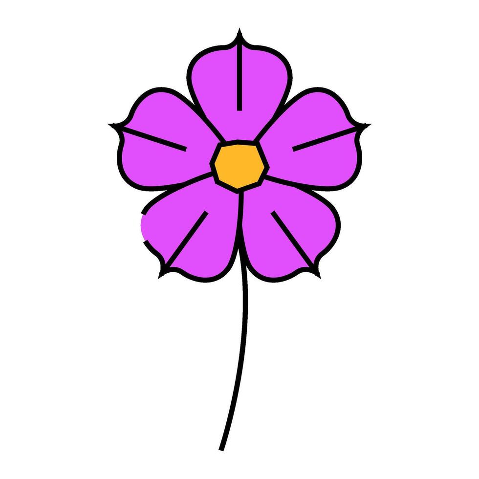 petunia flower spring icon color illustration vector