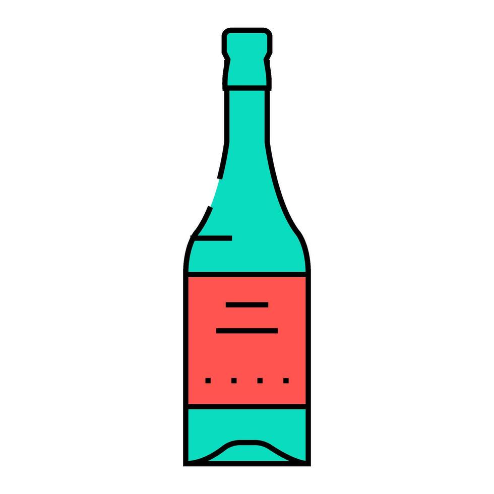 wine drink bottle icon color illustration vector