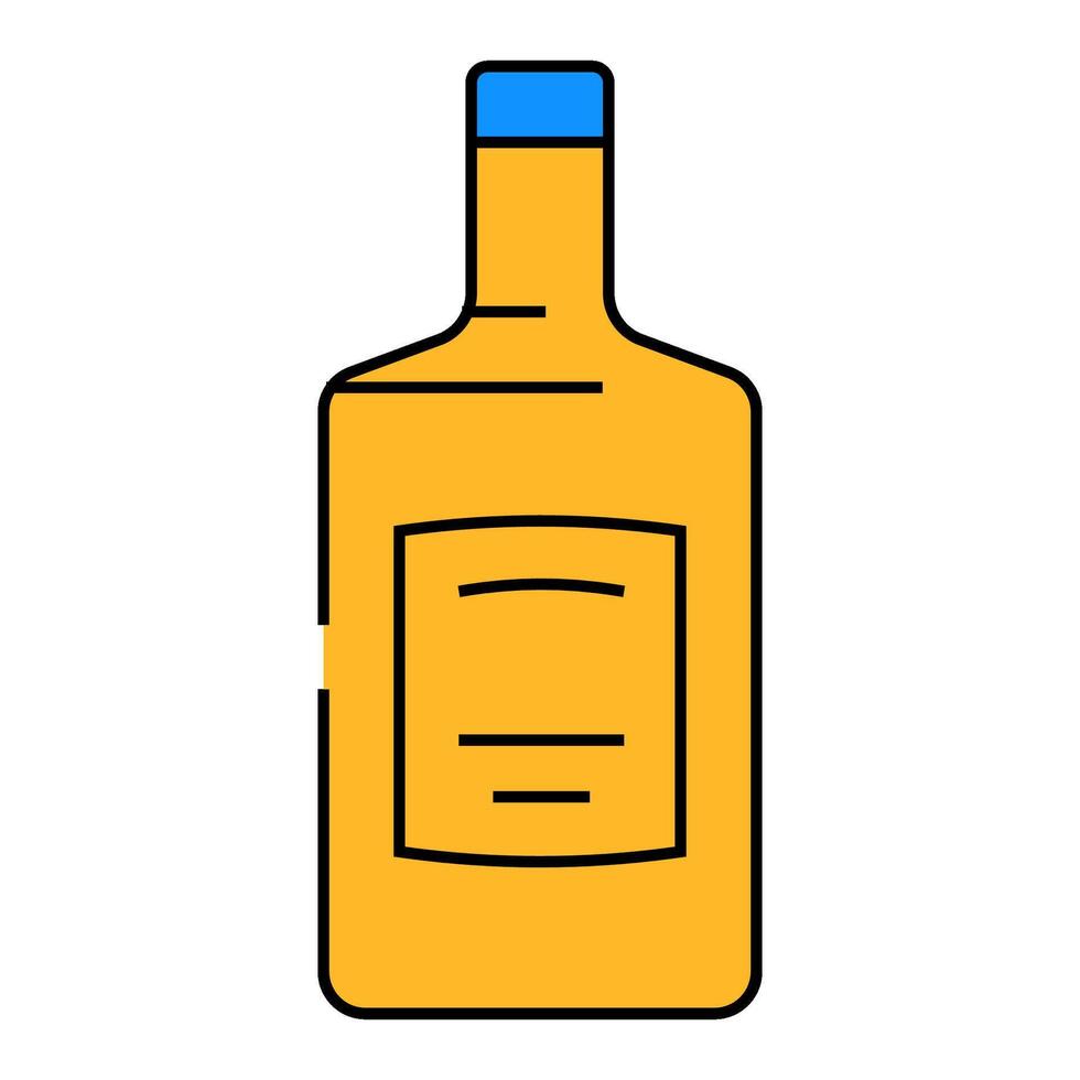 gin glass bottle icon color illustration vector