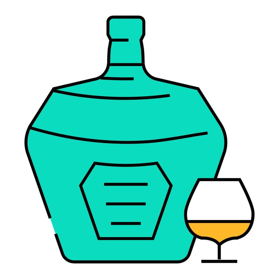 brandy drink bottle icon color illustration vector