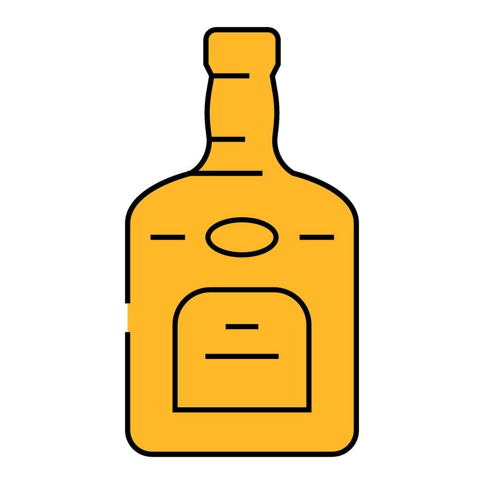 rum drink bottle icon color illustration vector