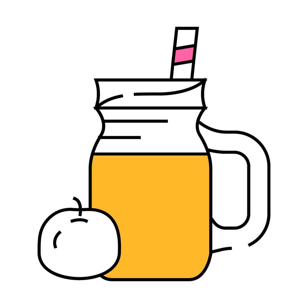orange juice smoothie drink icon color illustration vector