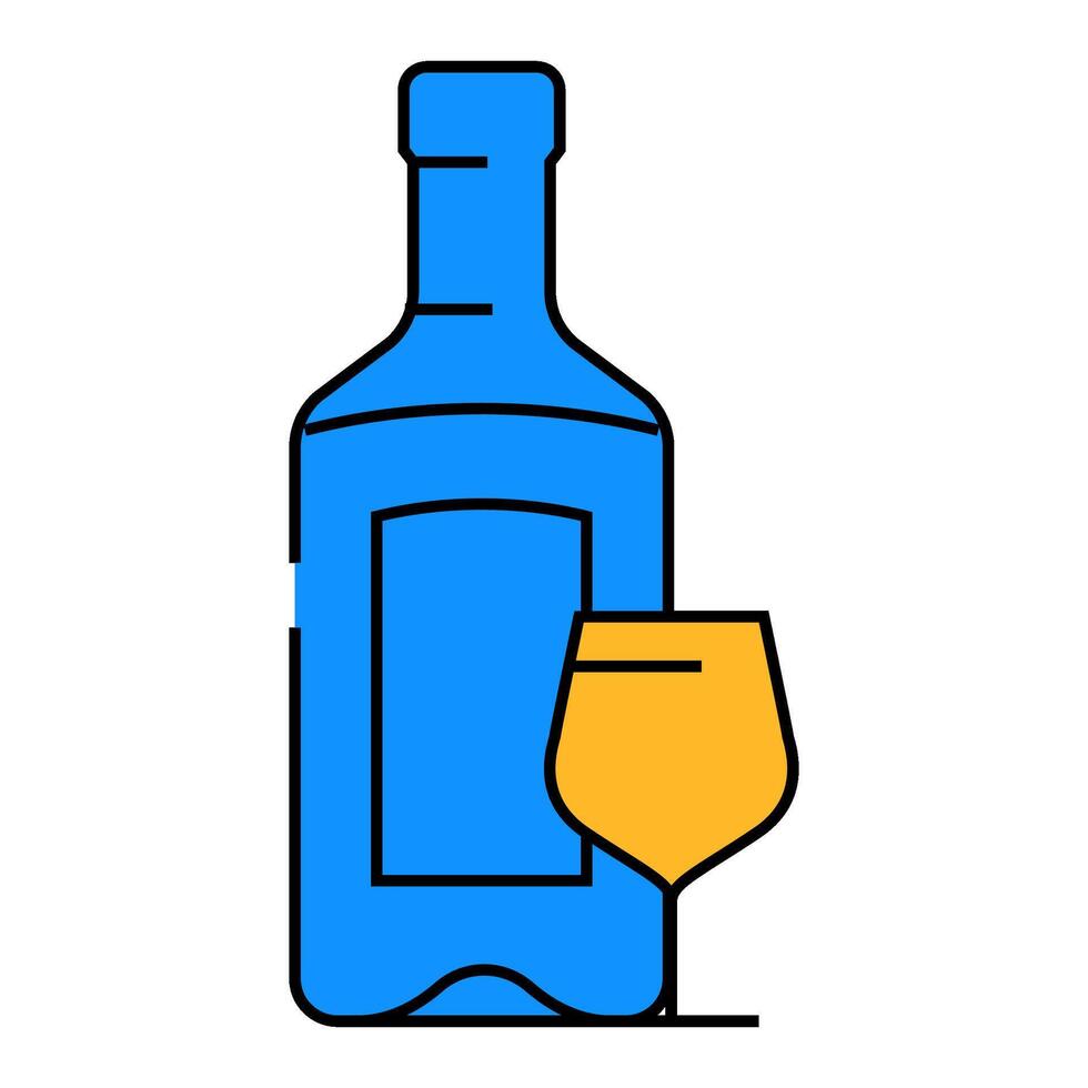 gin drink bottle icon color illustration vector