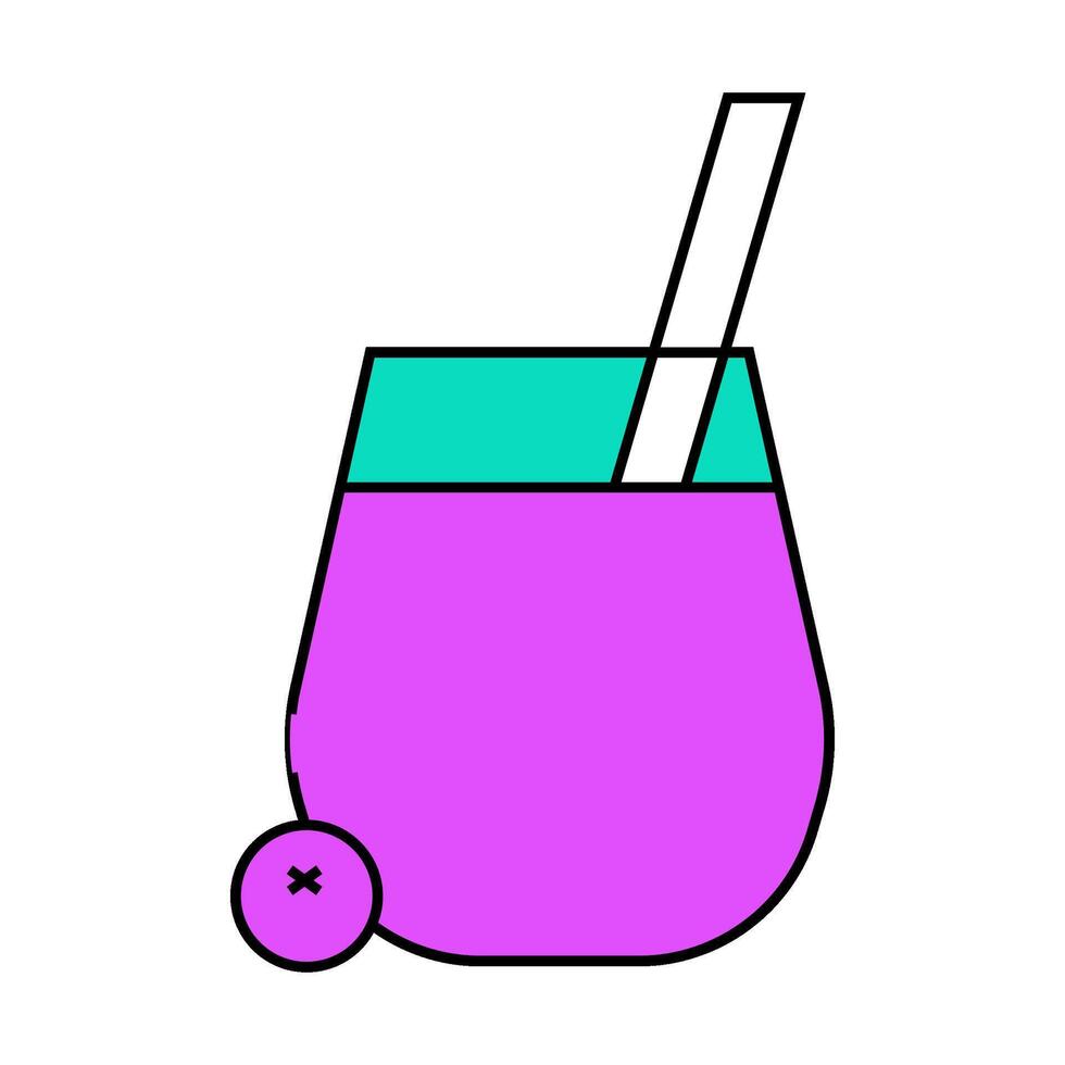 berry smoothie drink icon color illustration vector