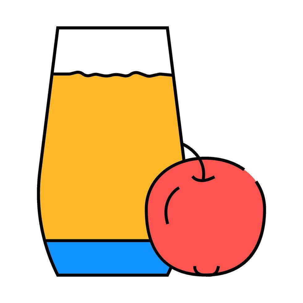 apple juice smoothie drink icon color illustration vector