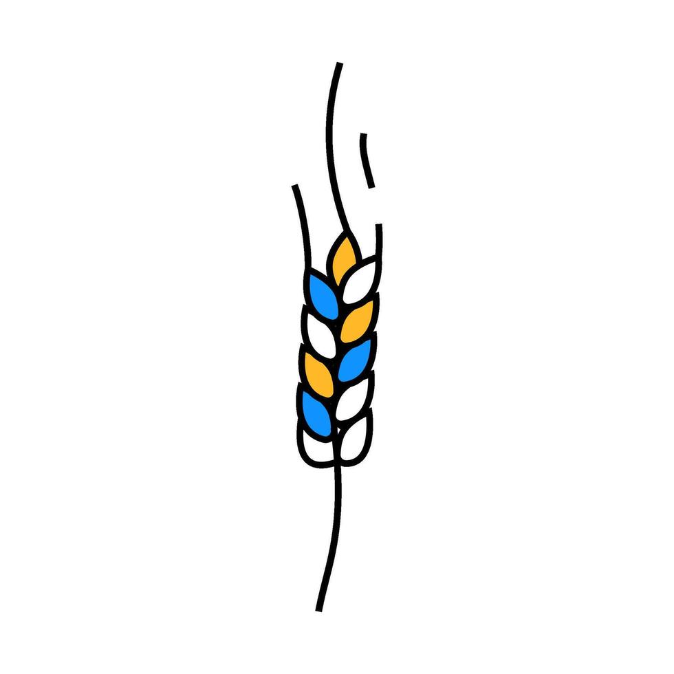 spikelet yellow wheat icon color illustration vector