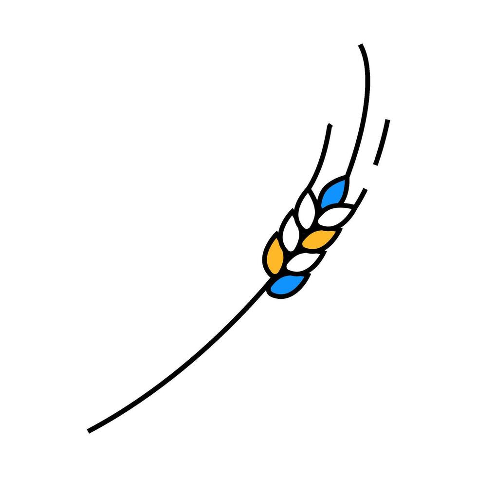 spikelets ripe wheat icon color illustration vector