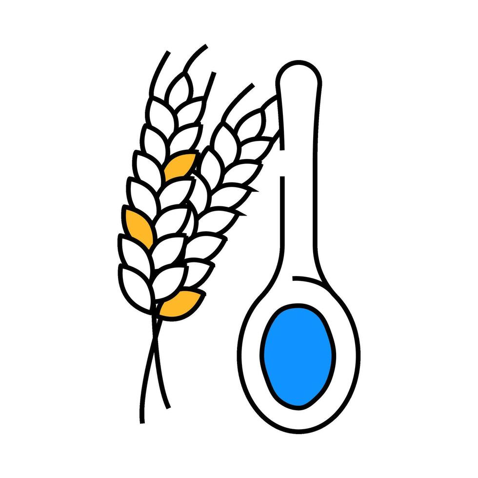 flour spoon wheat icon color illustration vector