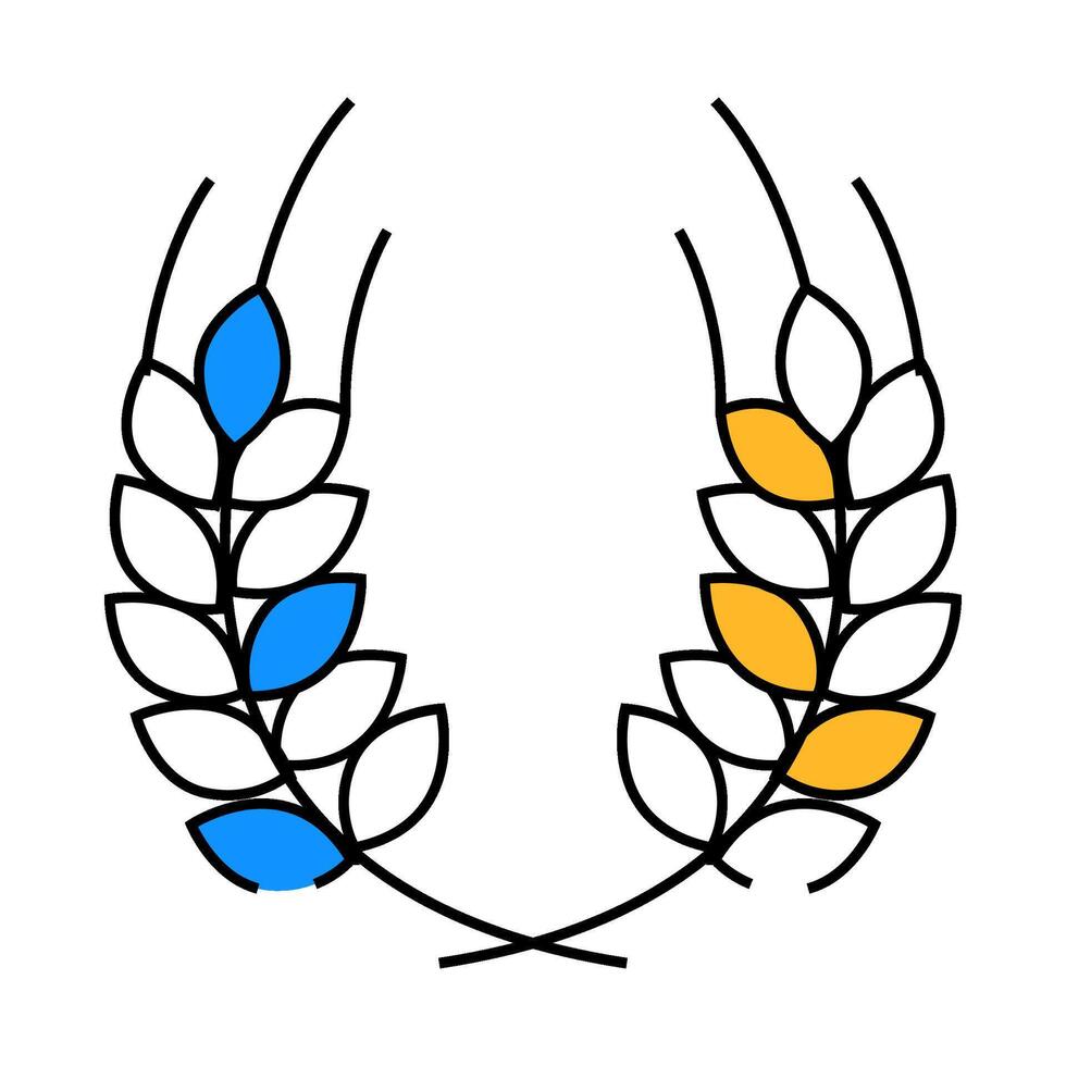 wreath ears of wheat icon color illustration vector