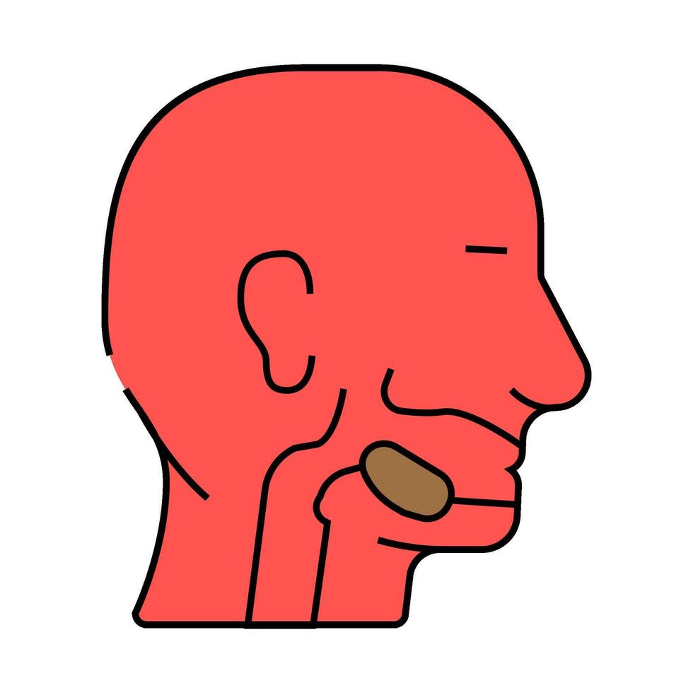 oral cancer icon color illustration vector