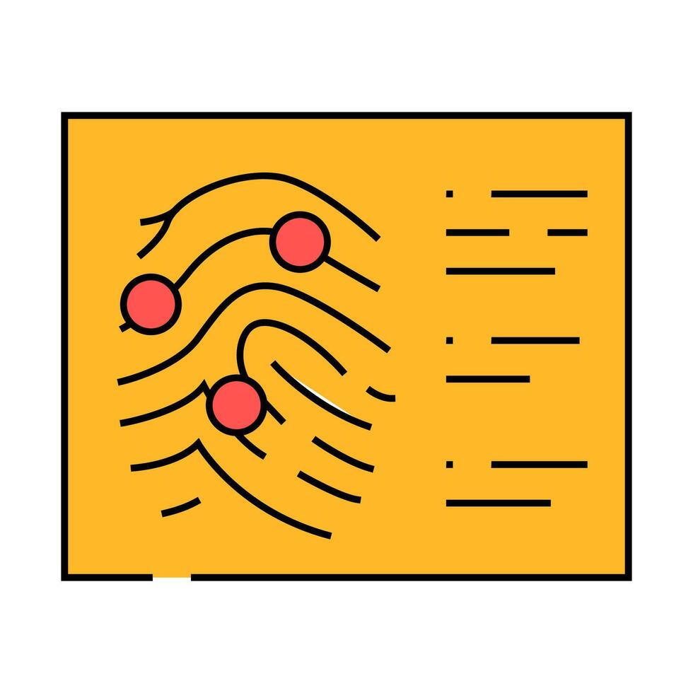 fingerprint crime icon color illustration vector