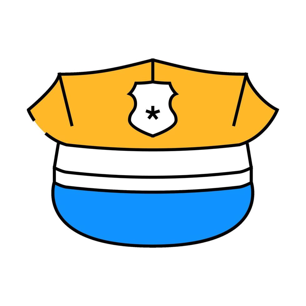 police hat crime icon color illustration vector