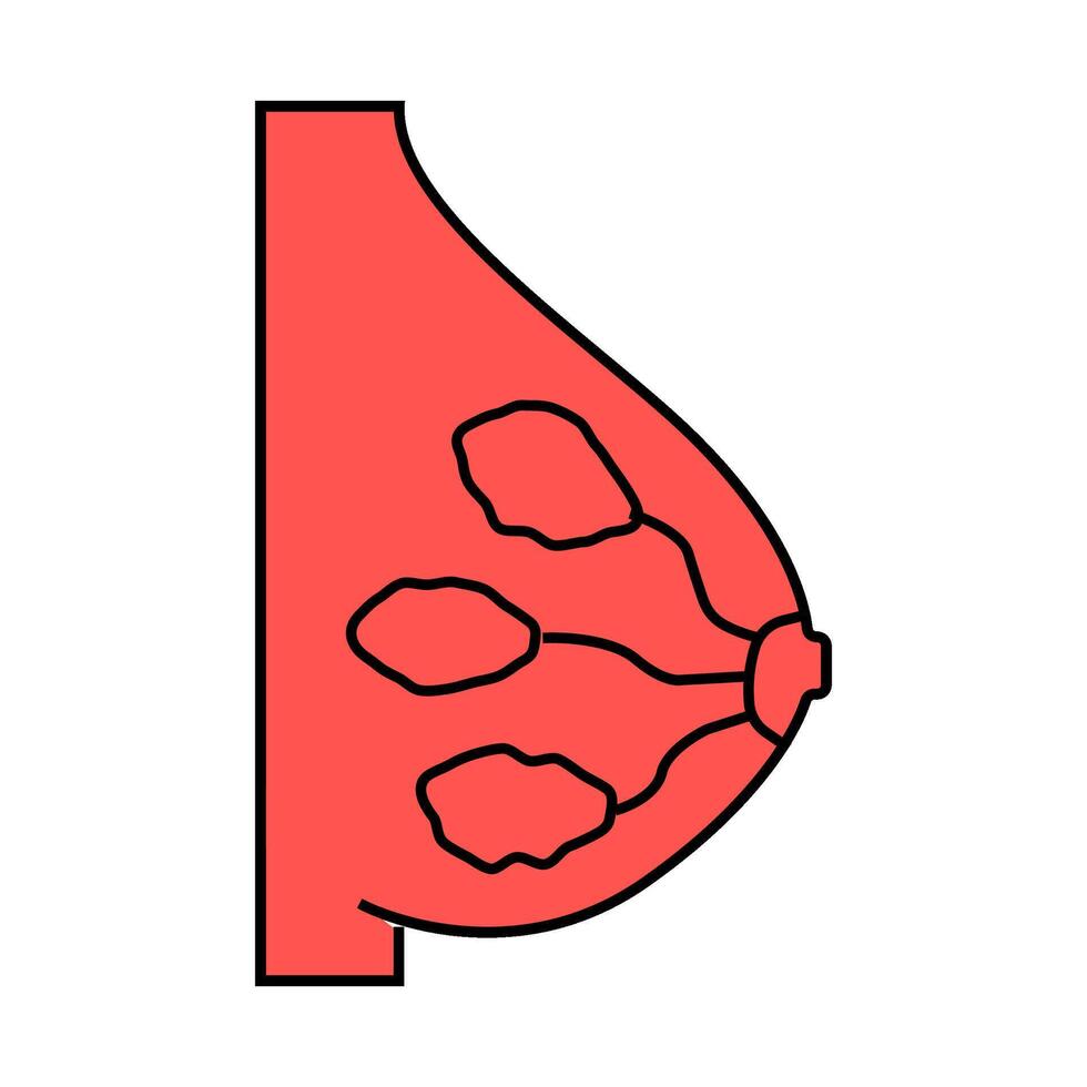 ductal breast cancer icon color illustration vector
