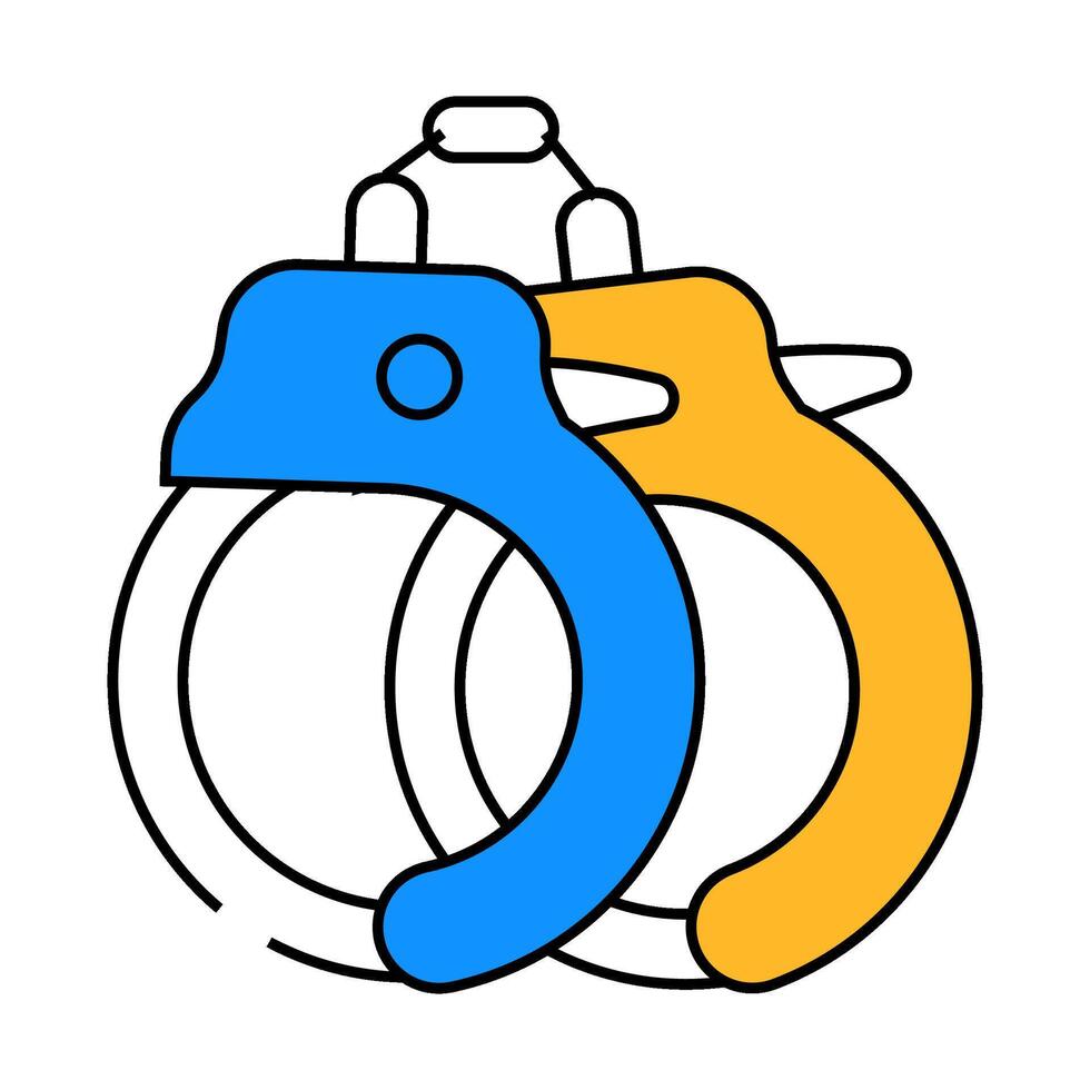 handcuffs crime icon color illustration vector
