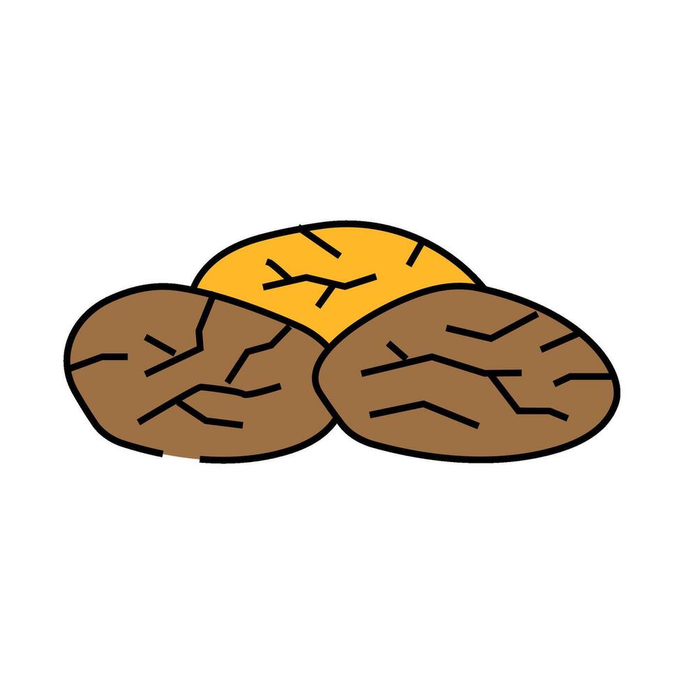 plum dried fruit icon color illustration vector