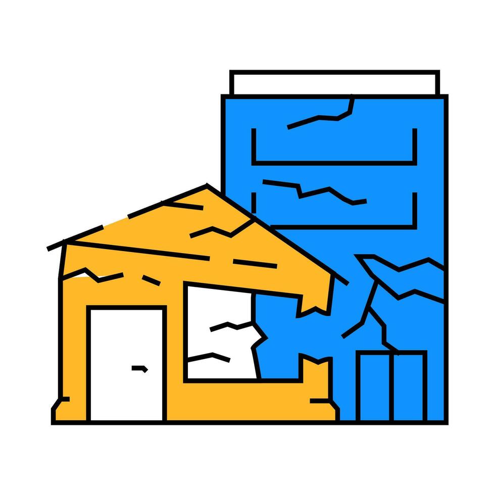 siesmic collapse icon color illustration vector