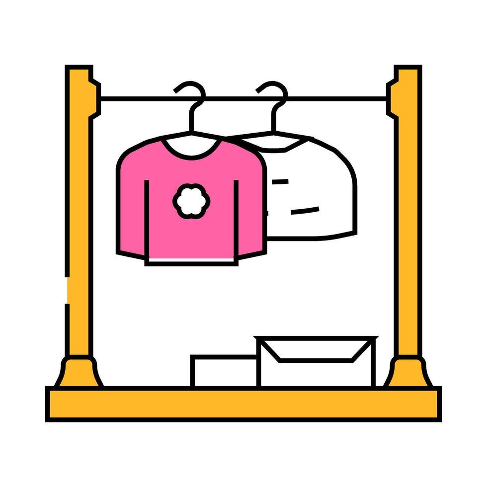 garment rack kid bedroom icon color illustration vector